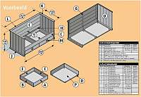 Kinderbed met laden, bank met bed en opbergruimte.