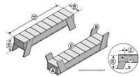 Tuinbed, houten bankje annex tuinbed van steigerhout op bouwtekening.