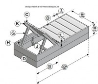 Maak dit ligbed van steigerplanken, bouwtekening voor een tuinbed van steigerhout.
